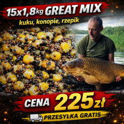 GREAT MIX (kukurydza, konopie, rzepik) - 15x1,8kg - PRZESYŁKA GRATIS