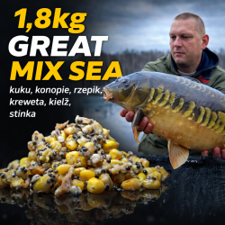GREAT MIX SEA- kukurydza, konopie, rzepik z owocami morza - 1,8kg